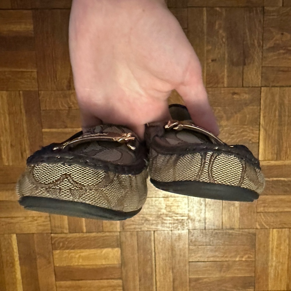 LIKE NEW Coach Signature Brown and Tan Loafers - Picture 6 of 6